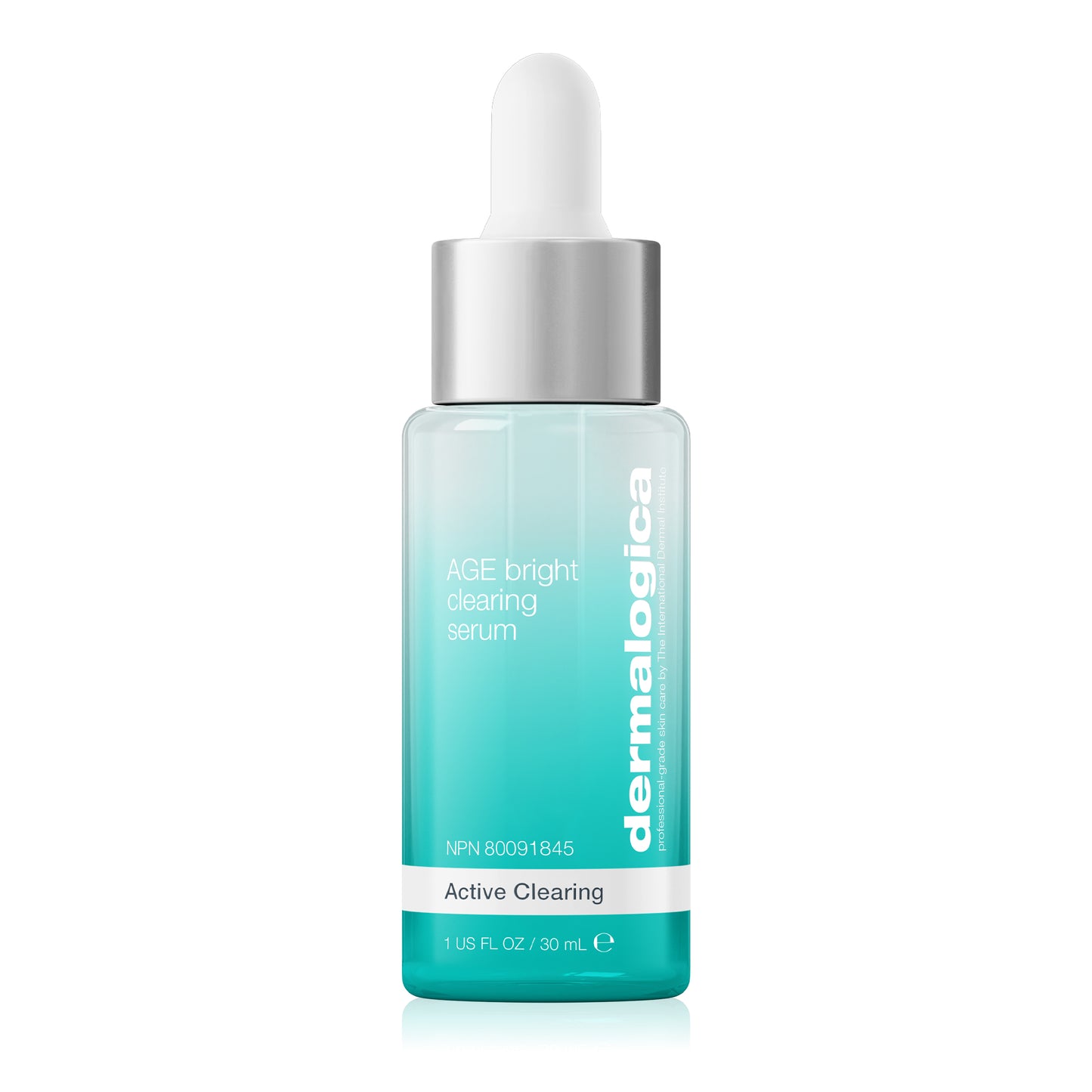 Age bright clearing serum product bottle.