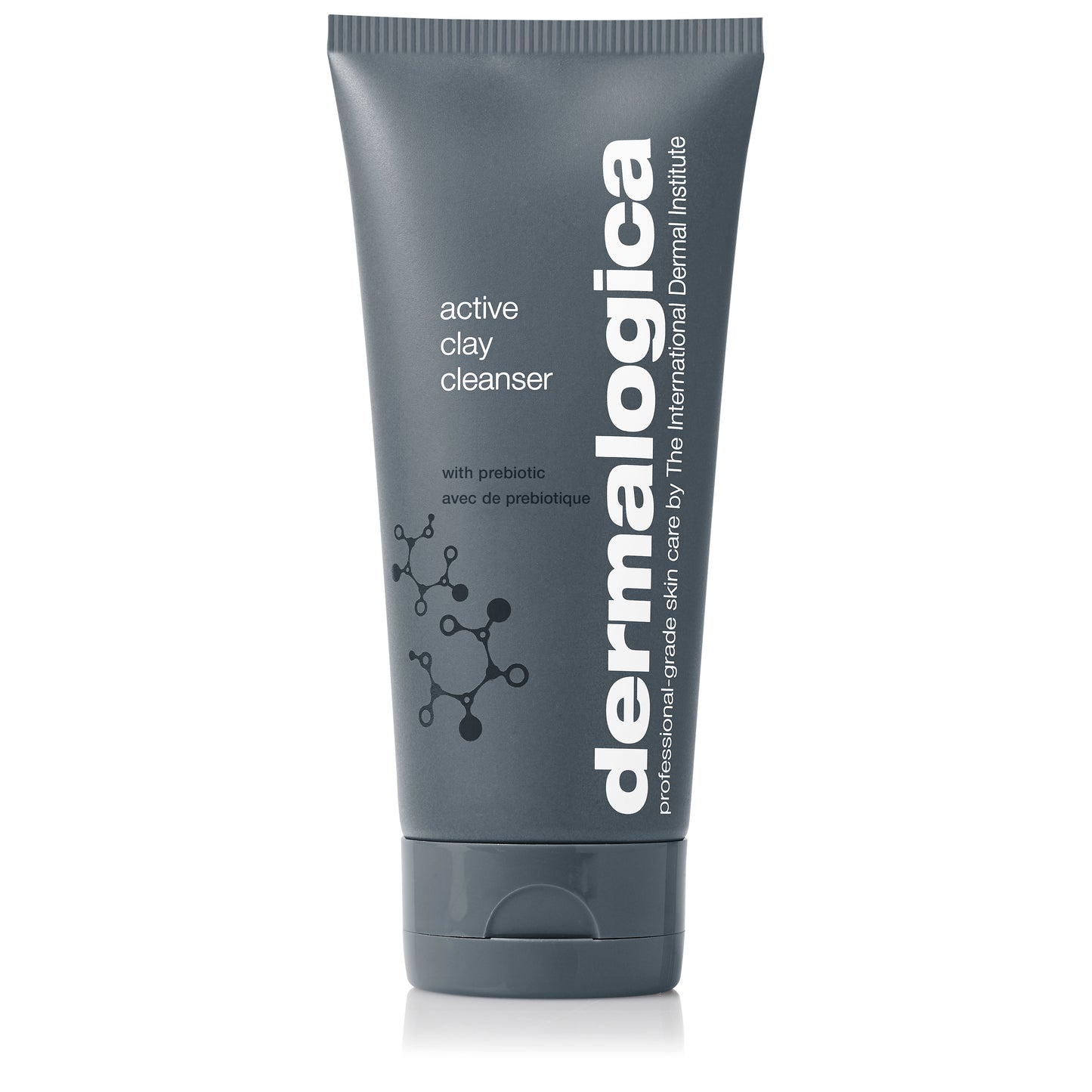 Active clay cleanser grey product bottle.